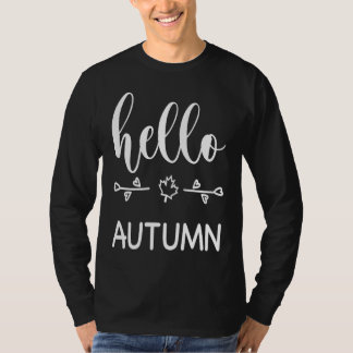 Dankbarkeits-Grafik Hallo Herbst Mit Einem Herzen T-Shirt