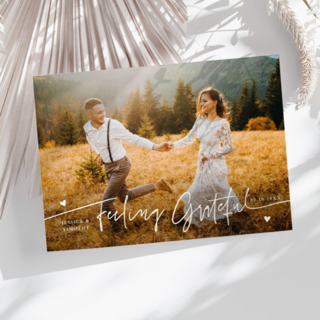 Dankbarkeits-Hochzeitsfoto   Dankeskarte (Von Creator hochgeladen)