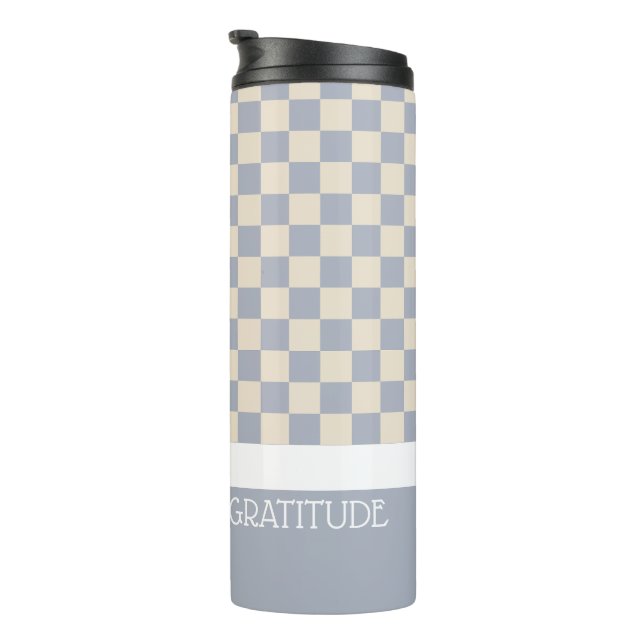 Dankbarkeits-Karo-Journal Thermosbecher (Nach rechts gedreht)