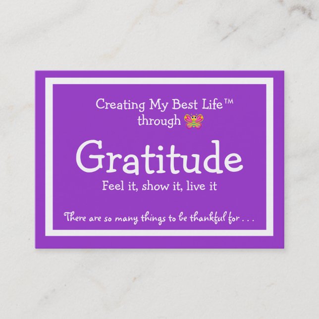 Dankbarkeits-Karte mit niedlichem Schmetterling Visitenkarte (Vorderseite)