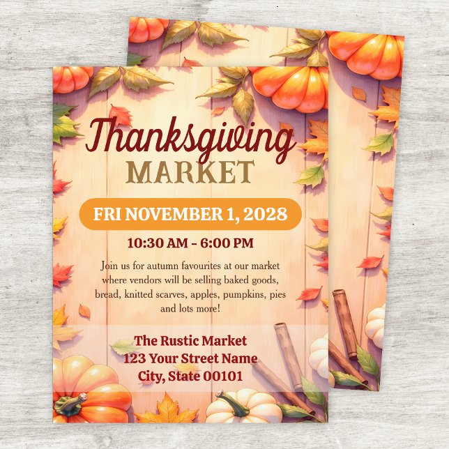 Dankbarkeits-Markt Herbst-Veranstaltungsflyer Vorl Flyer (Von Creator hochgeladen)