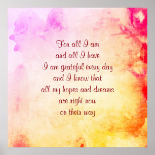 "Dankbarkeits- und Bestimmtheits" Poster