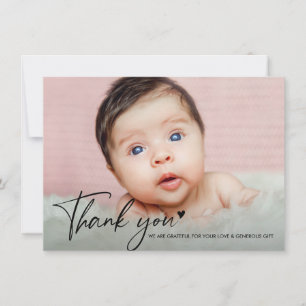 Dankbarkeitsschrift für moderne Baby Shower Dankes Dankeskarte