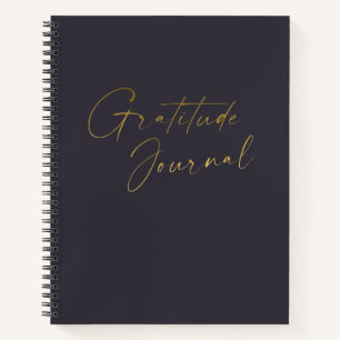 Dankbarkeitstagebuch in Indigo Blau Gold Notizbuch