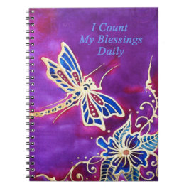 Dankbarkeitszeitschrift: Silk Libellen-Malerei Notizblock