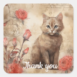 Danke 14 quadratischer aufkleber