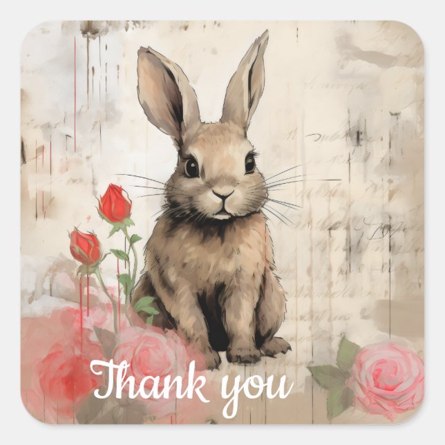 Danke 16 quadratischer aufkleber (Vorderseite)