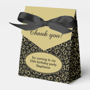 Danke 35. Geburtstags-Gold/schwarzes Zahl-Muster Geschenkschachtel