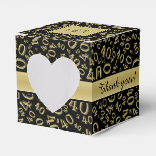 "Danke": 40. Geburtstags-Party-Gold/Schwarzes Geschenkschachtel
