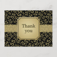 Danke 55 Zahlenmuster Schwarz/Gold
