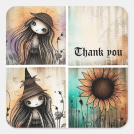 Danke 5 quadratischer aufkleber