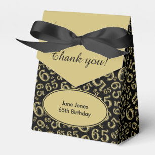 Danke 65. Geburtstags-Gold/schwarzes Zahl-Muster Geschenkschachtel