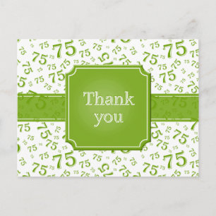 Danke 75 Zahlenmuster Grün/Weiße Postkarte
