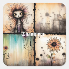 Danke 7 quadratischer aufkleber