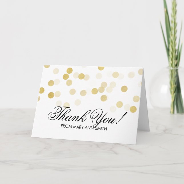"Danke" 80. Geburtstag Gold Foil Glitzer Lights Dankeskarte (Vorderseite)