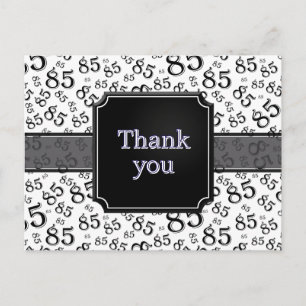 Danke 85 Zahlenmuster Schwarz/Weiß Postkarte