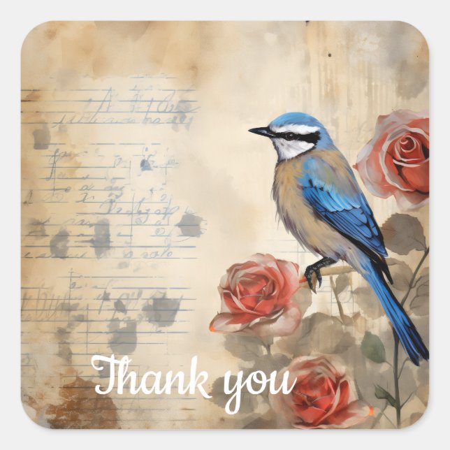 Danke 8 quadratischer aufkleber (Vorderseite)