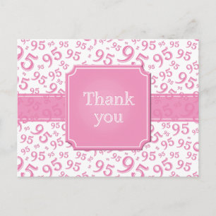 Danke 95 Zahlenmuster Rosa/Weiß Postkarte