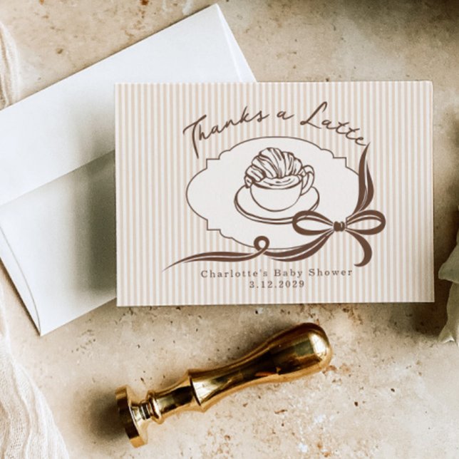 Danke A Latte Cafe Bebe Coffee Bow Babyparty (Von Creator hochgeladen)