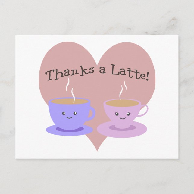 Danke A Latte Postkarte (Vorderseite)