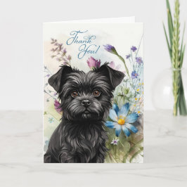 Danke Affenpinscher Hund Wildblume Garden Blan