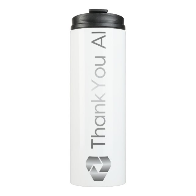 "Danke, AI" Travel Tumbler Thermosbecher (Vorderseite)