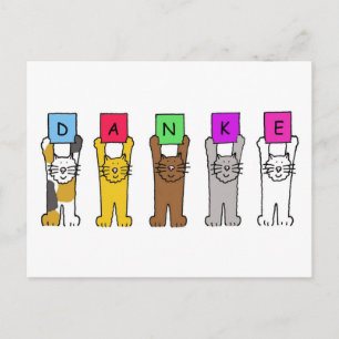 Danke an Cartoon Cats Postkarte