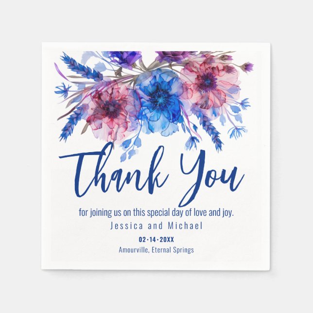 💍 Danke an Cornflowers und Lavender Serviette (Vorderseite)