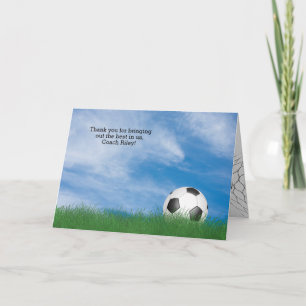 Danke an den Fußballtrainer Karte