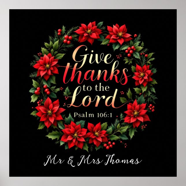 Danke an den Herrn Embrace Dankbarkeit & Faith Poster (Vorne)