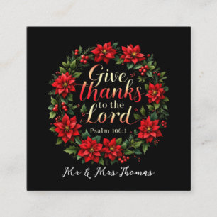 Danke an den Herrn Embrace Dankbarkeit & Faith Quadratische Visitenkarte