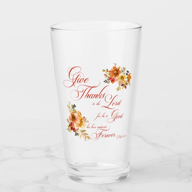 Danke an den Herrn Fall Aquarellblume Glas (Vorderseite)