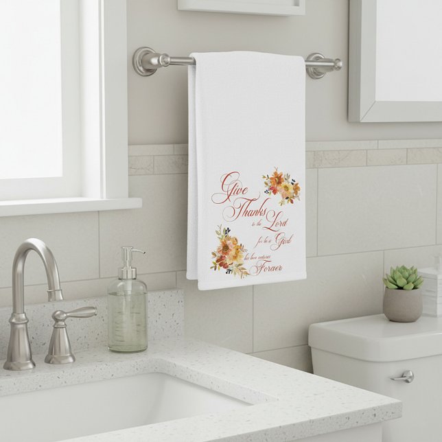 Danke an den Herrn Fall Aquarellblume Handtuch (Von Creator hochgeladen)
