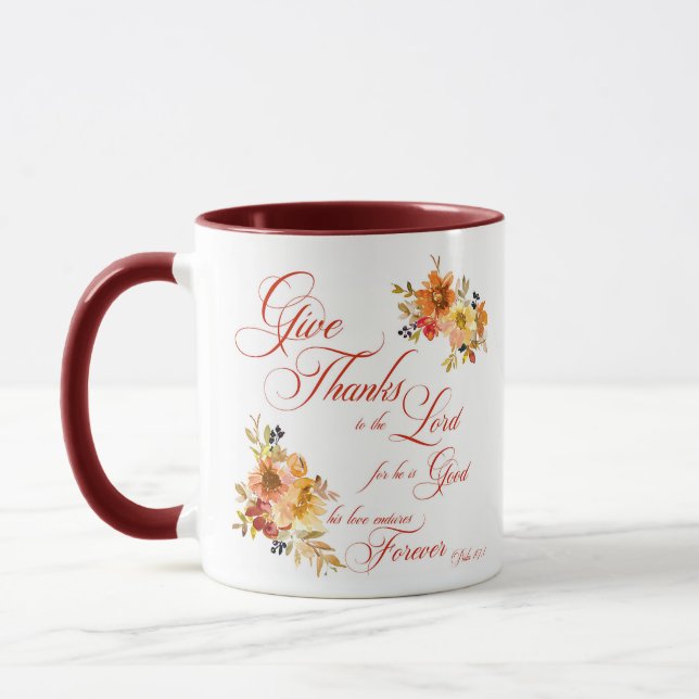 Danke an den Herrn Fall Aquarellblume Tasse (Links)