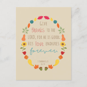 Danke an den Herrn, Fall Bibel Verse Postcard Postkarte