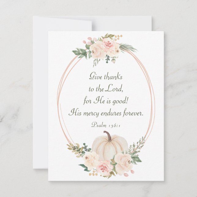 Danke an den Lord Bible Erntedank Flat Karte (Vorderseite)