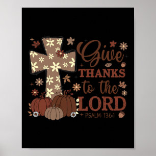 Danke an den Lord Fall Cross Christlich Poster
