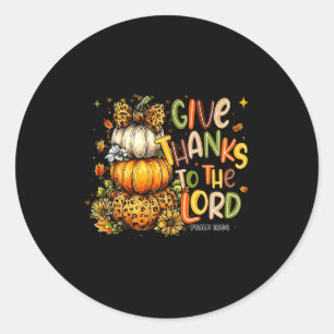 Danke an den Lord Fall Pumpkin-Erntedank Runder Aufkleber