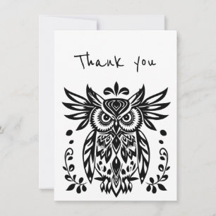 Danke an den Tribal Folk Art Owl Bird Karte