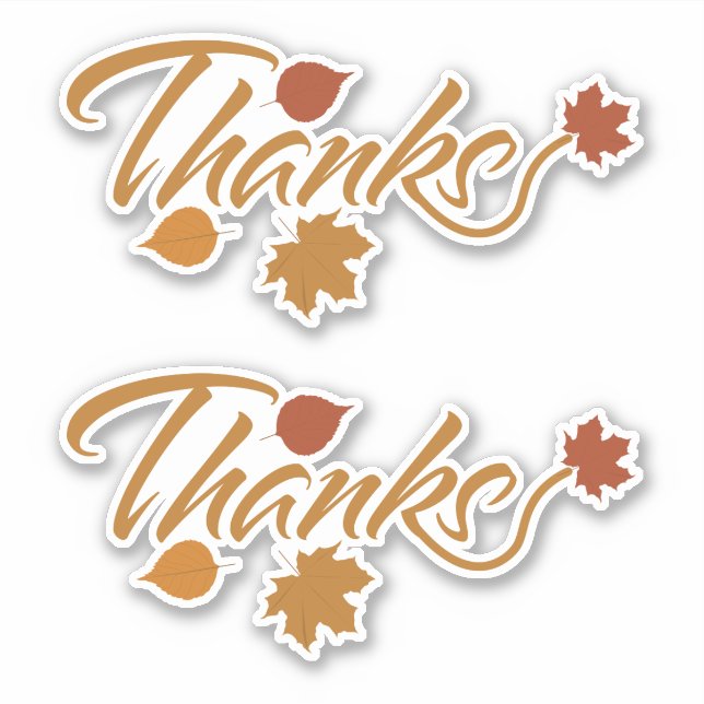 Danke an die Herbstlaub Aufkleber (Vorderseite)
