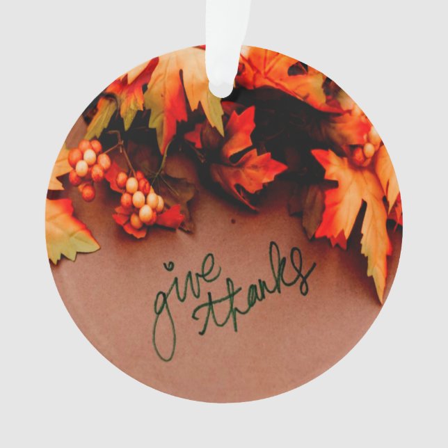 Danke an die Herbstlaub Erntedank Ornament (Vorderseite)