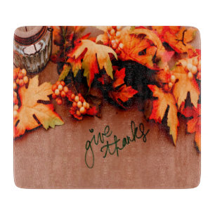 Danke an die Herbstlaub Erntedank Schneidebrett