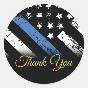 Danke an die Polizei Blue Line Law Enforcement Runder Aufkleber
