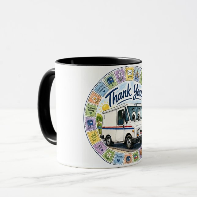 Danke an die Postmitarbeiter Anerkennung Tasse (Vorderseite Links)