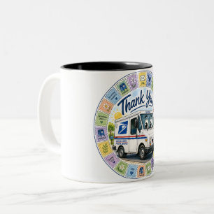 Danke an die Postmitarbeiter Zweifarbige Tasse