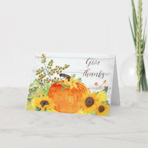 Danke an die Rustic Pumpkin and Sunflowers Card Karte