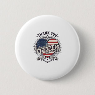 Danke an die Veteranen Patrioten-Herz Vektor-Desig Button