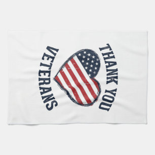 Danke an die Veteranen Patriotes Herz Vintage-Shir Geschirrtuch