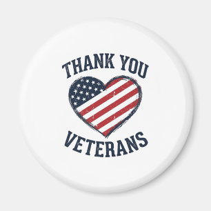 Danke an die Veteranen Patriotes Herz Vintage-Shir Magnet