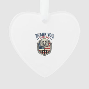 Danke an die Veteranen Patriotisches Adler-Schild- Ornament